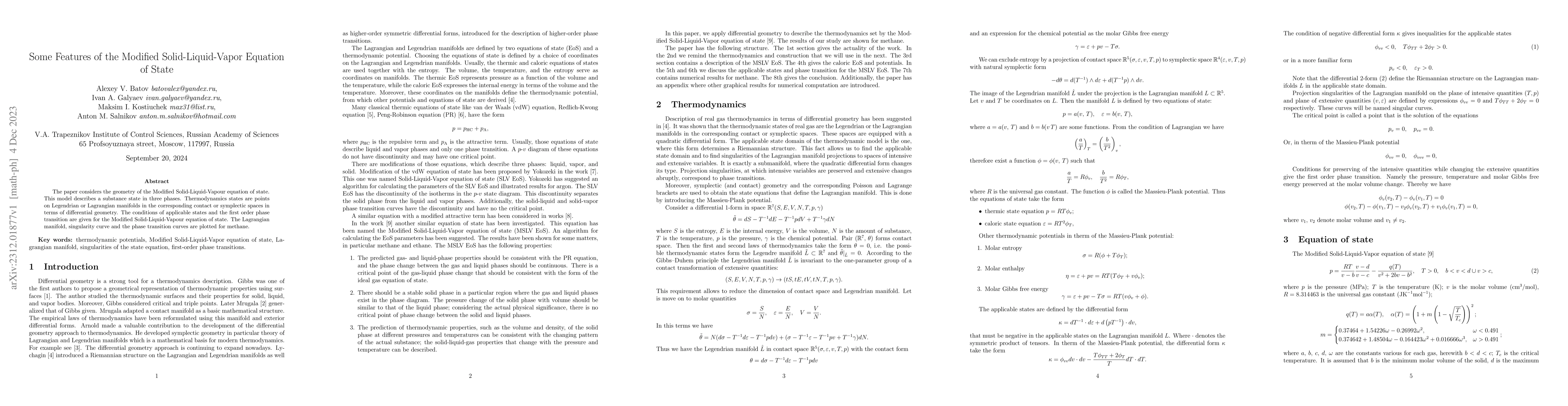 Thumbnail for Some Features of the Modified Solid-Liquid-Vapor Equation of State