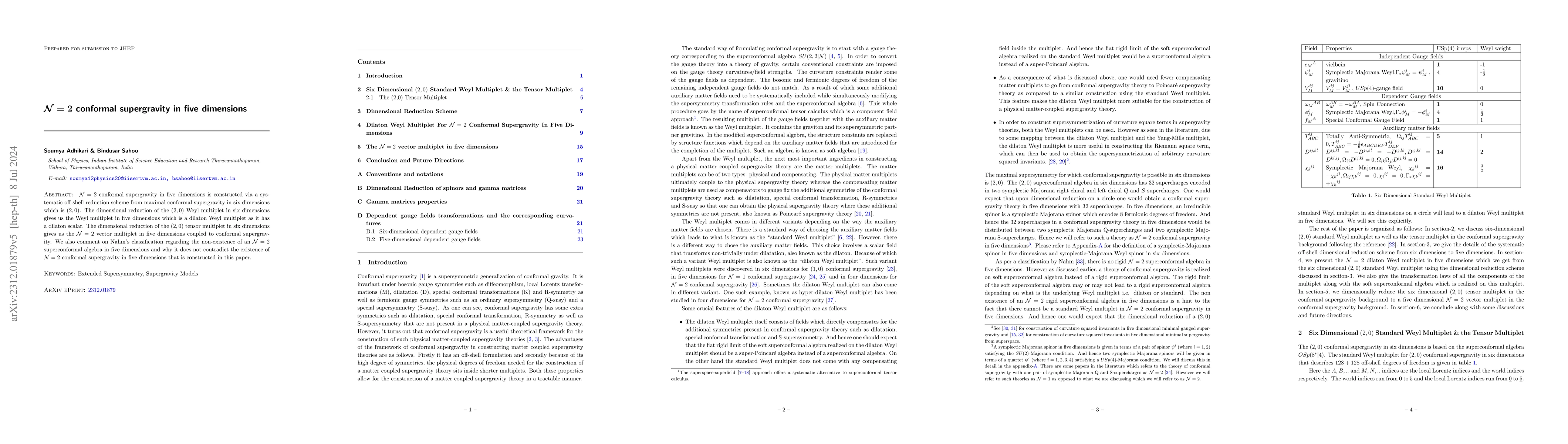 Thumbnail for N=2 conformal supergravity in five dimensions