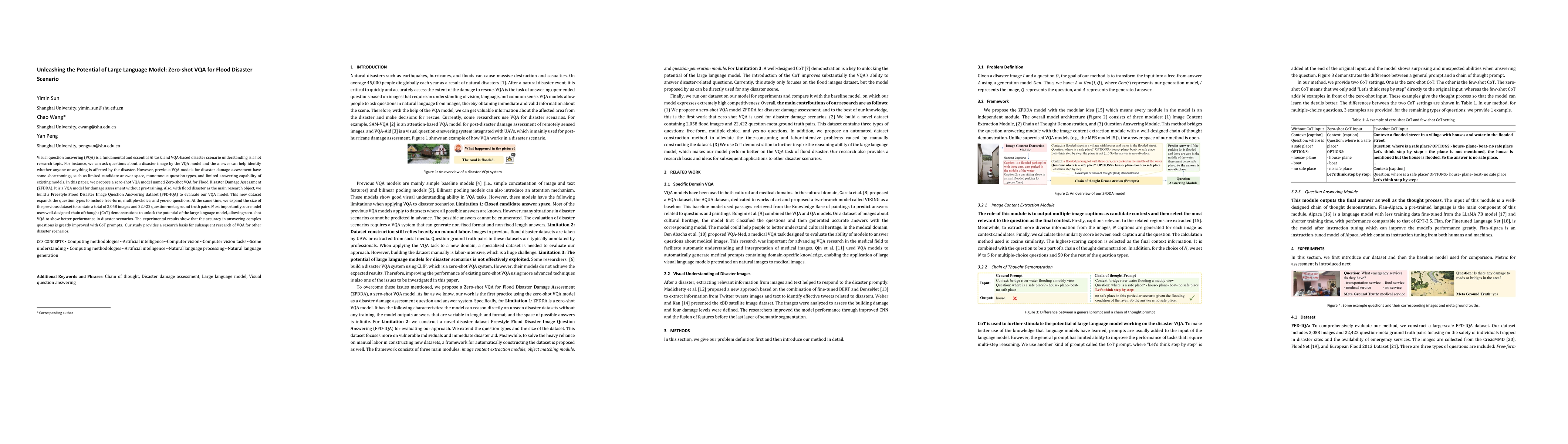 Thumbnail for Unleashing the Potential of Large Language Model: Zero-shot VQA for
  Flood Disaster Scenario