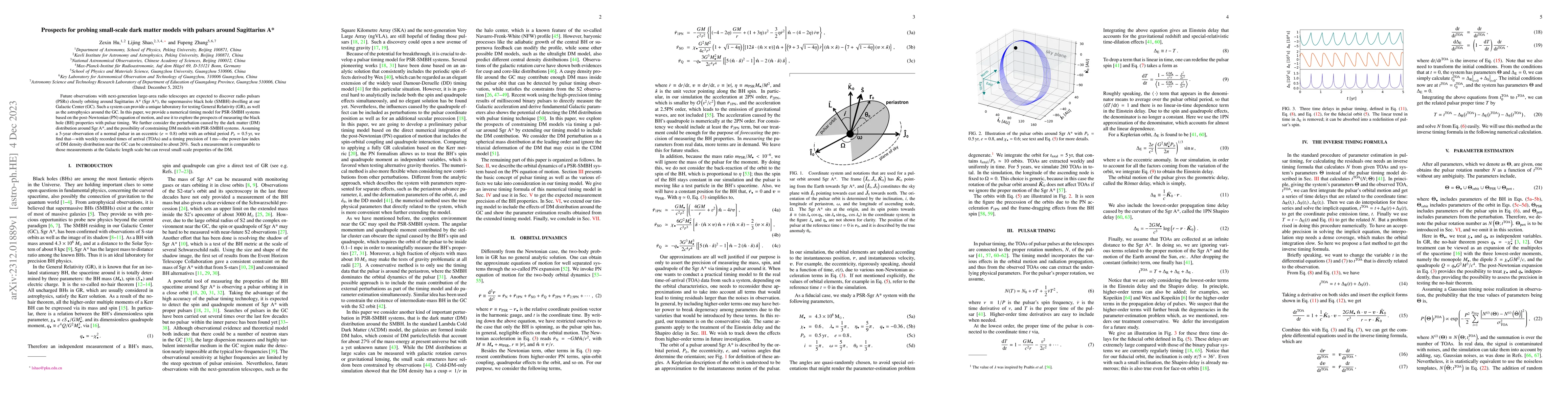Thumbnail for Prospects for probing small-scale dark matter models with pulsars around
  Sagittarius A*