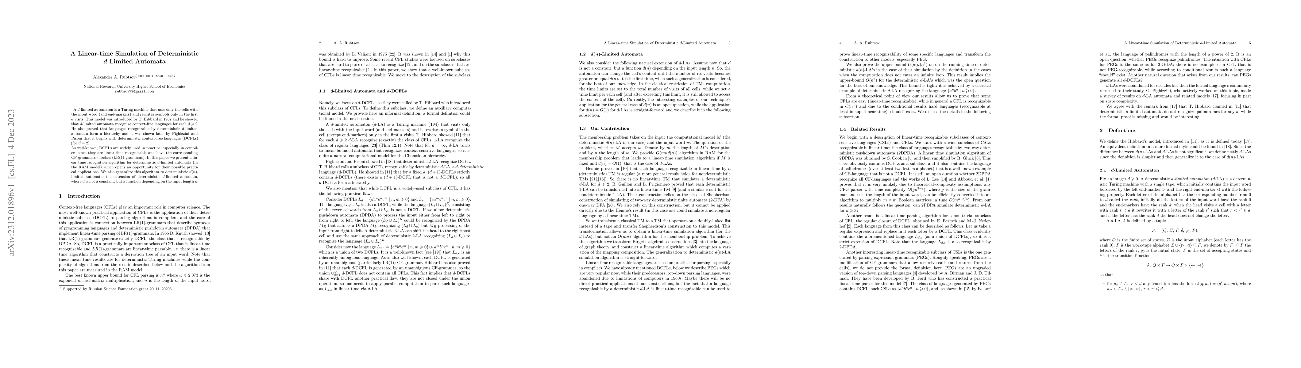 Thumbnail for A Linear-time Simulation of Deterministic $d$-Limited Automata
