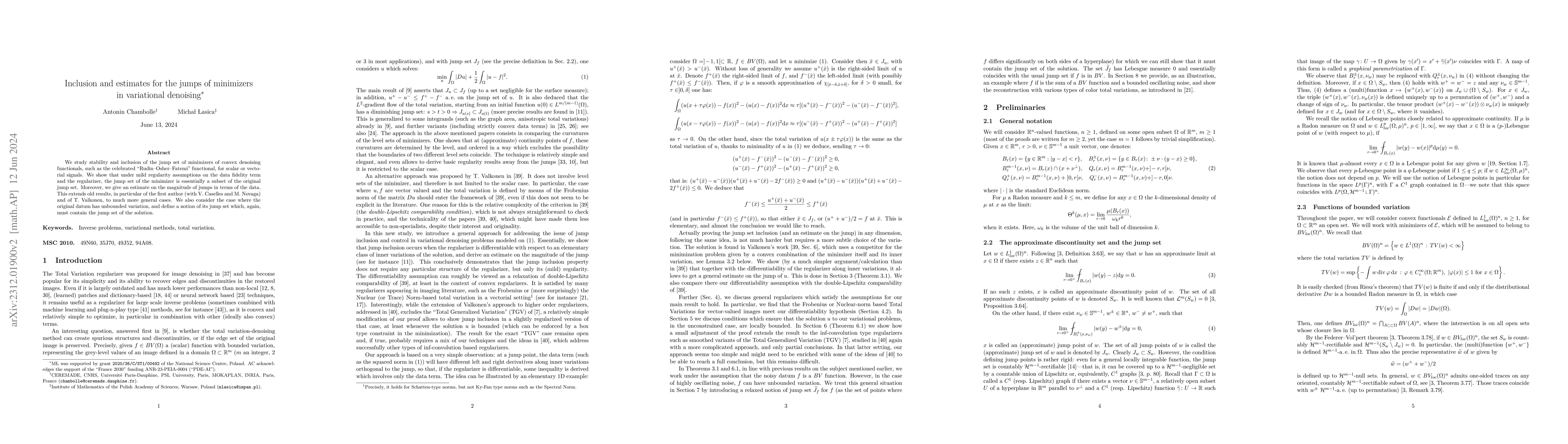 Thumbnail for Inclusion and estimates for the jumps of minimizers in variational
  denoising