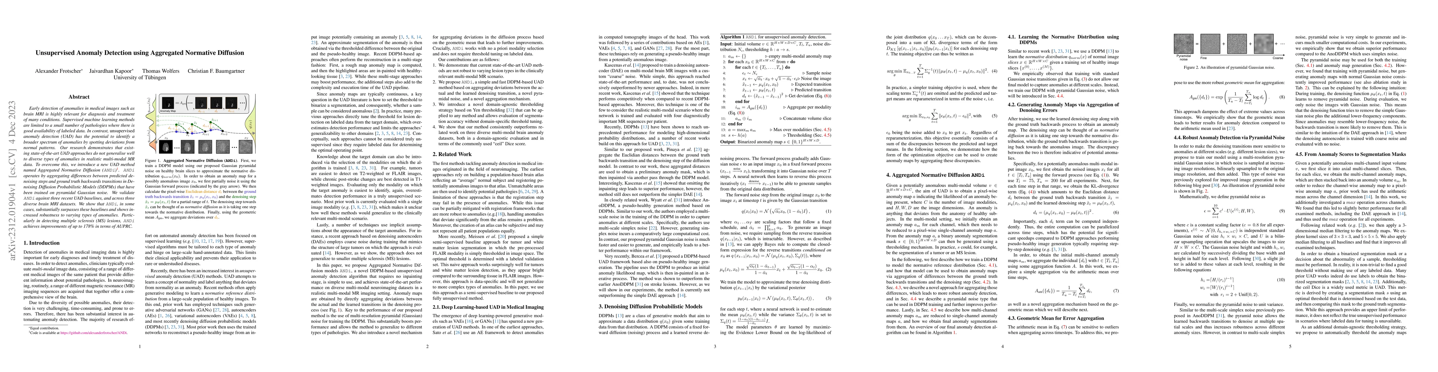 Thumbnail for Unsupervised Anomaly Detection using Aggregated Normative Diffusion