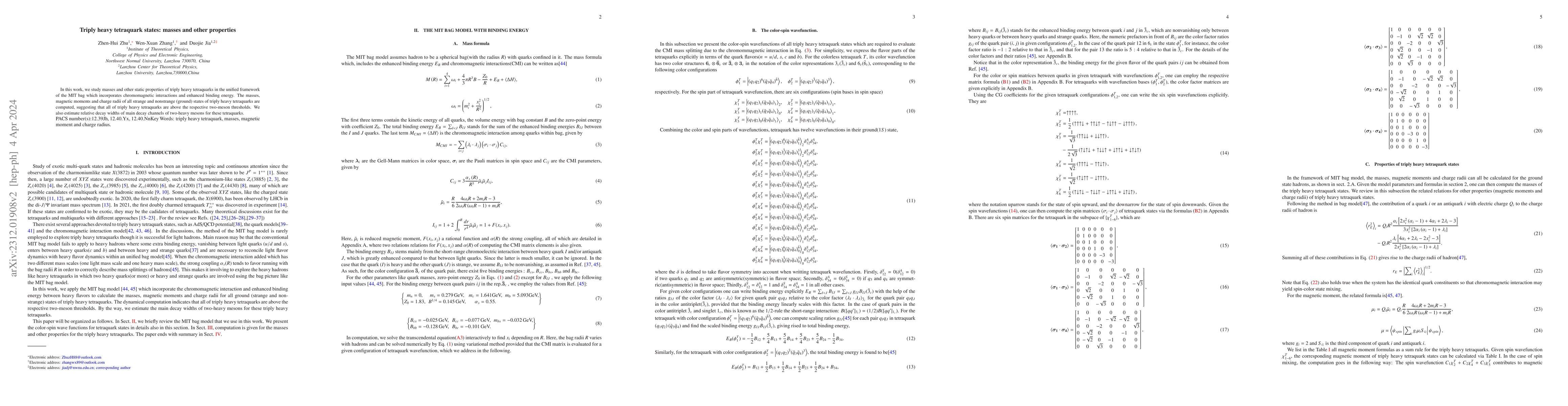 Thumbnail for Triply heavy tetraquark states: masses and other properties
