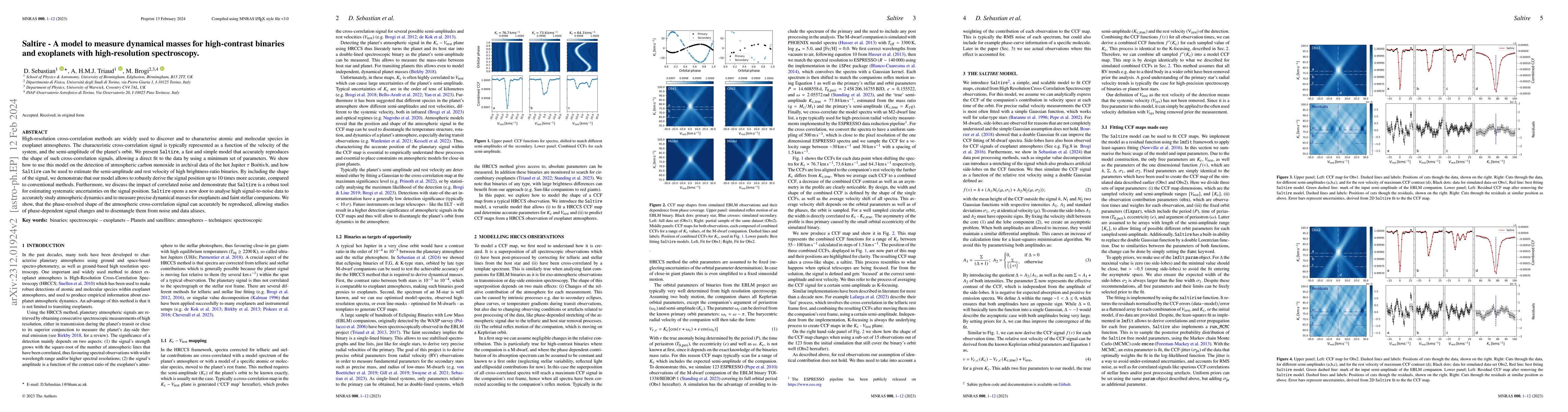 Thumbnail for Saltire -- A model to measure dynamical masses for high-contrast
  binaries and exoplanets with high-resolution spectroscopy