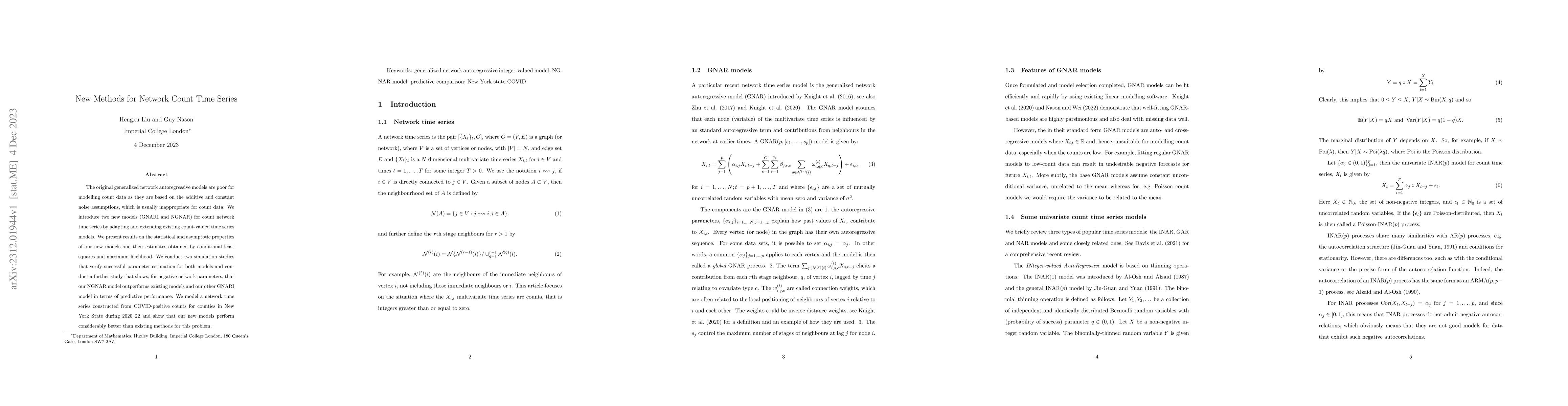 Thumbnail for New Methods for Network Count Time Series