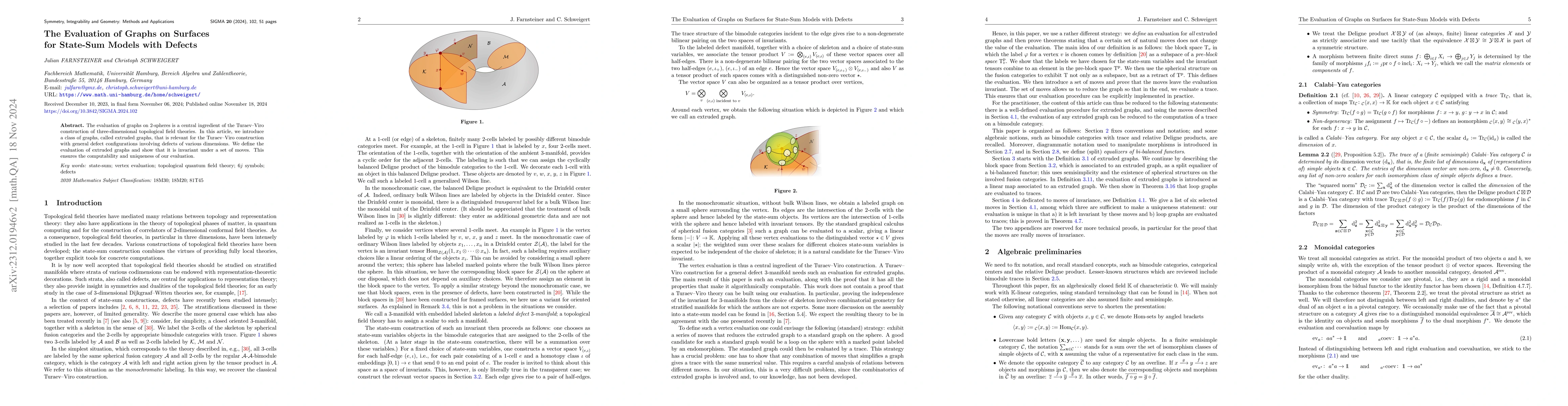 Thumbnail for The evaluation of graphs on surfaces for state-sum models with defects