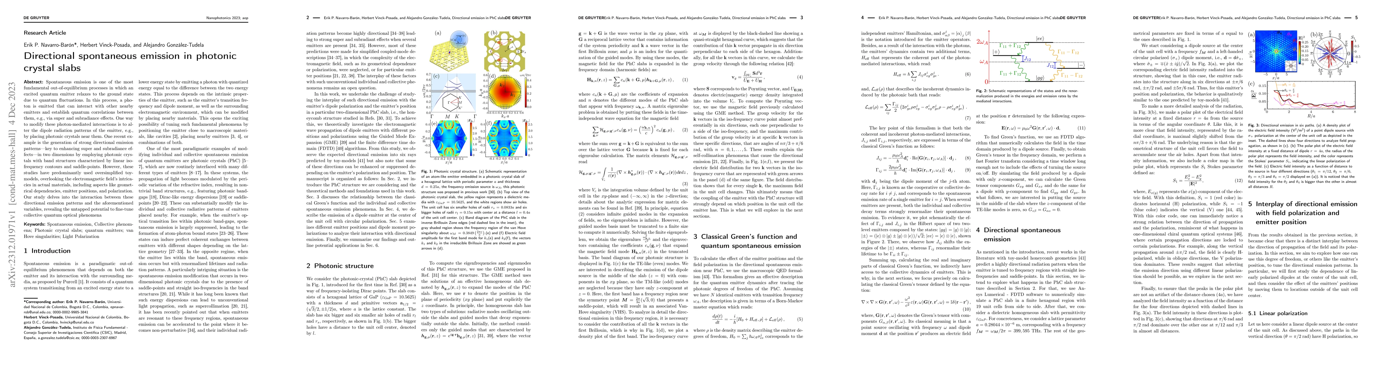 Thumbnail for Directional spontaneous emission in photonic crystal slabs
