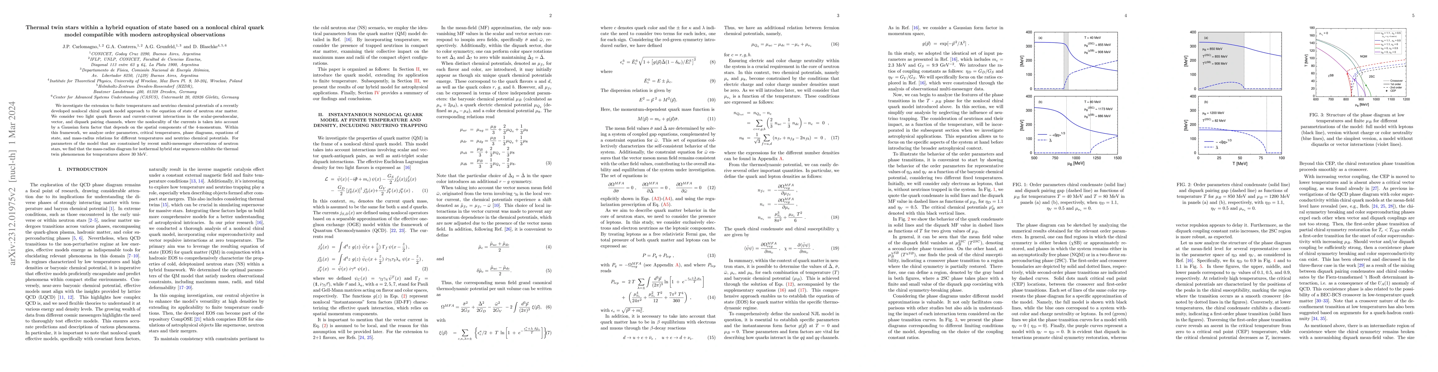 Thumbnail for Thermal twin stars within a hybrid equation of state based on a nonlocal
  chiral quark model compatible with modern astrophysical observations