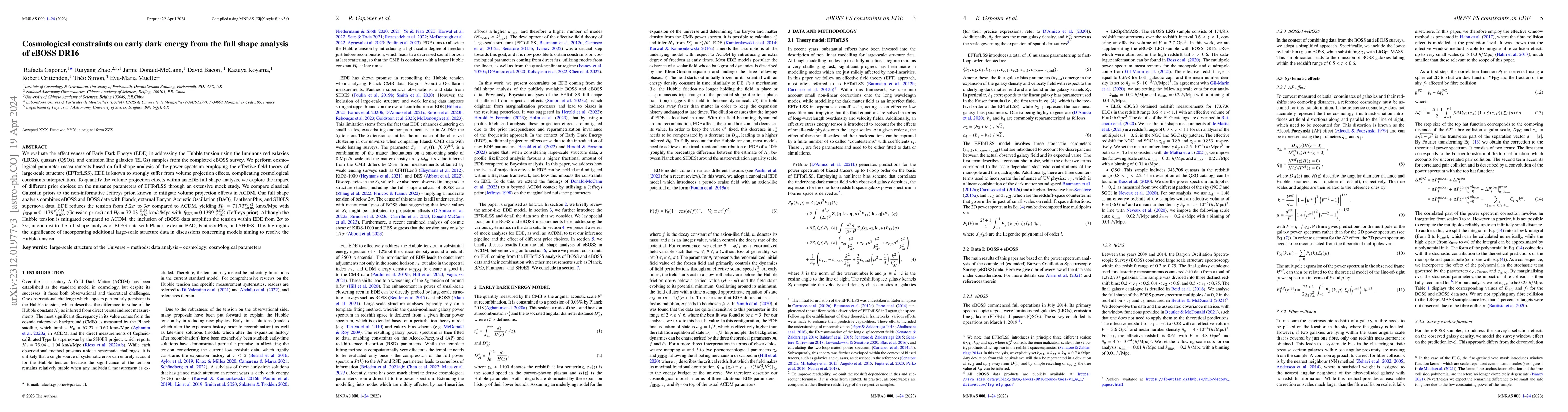Thumbnail for Cosmological constraints on early dark energy from the full shape
  analysis of eBOSS DR16
