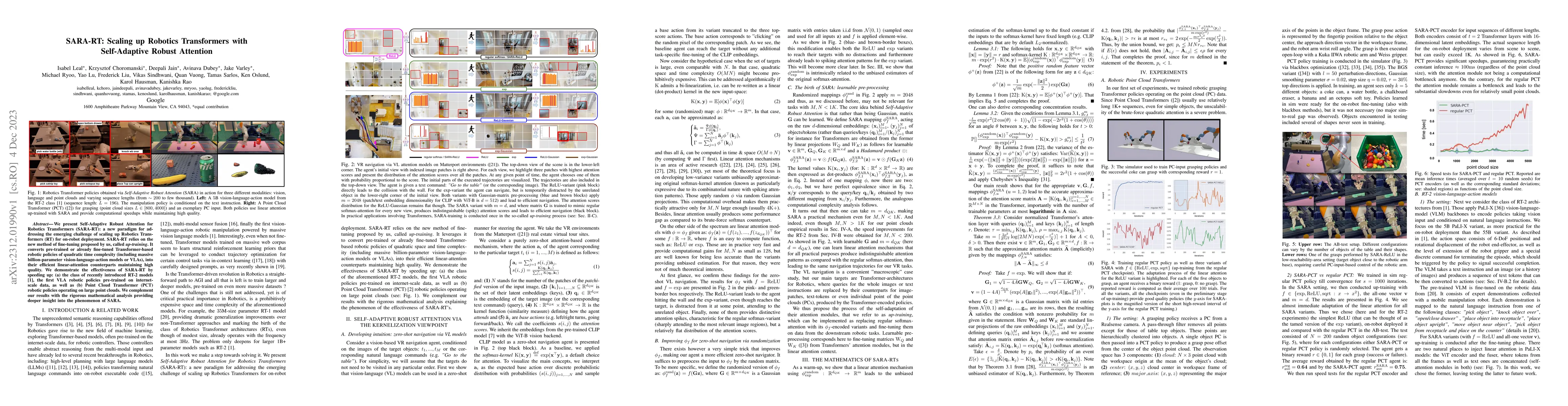 Thumbnail for SARA-RT: Scaling up Robotics Transformers with Self-Adaptive Robust
  Attention