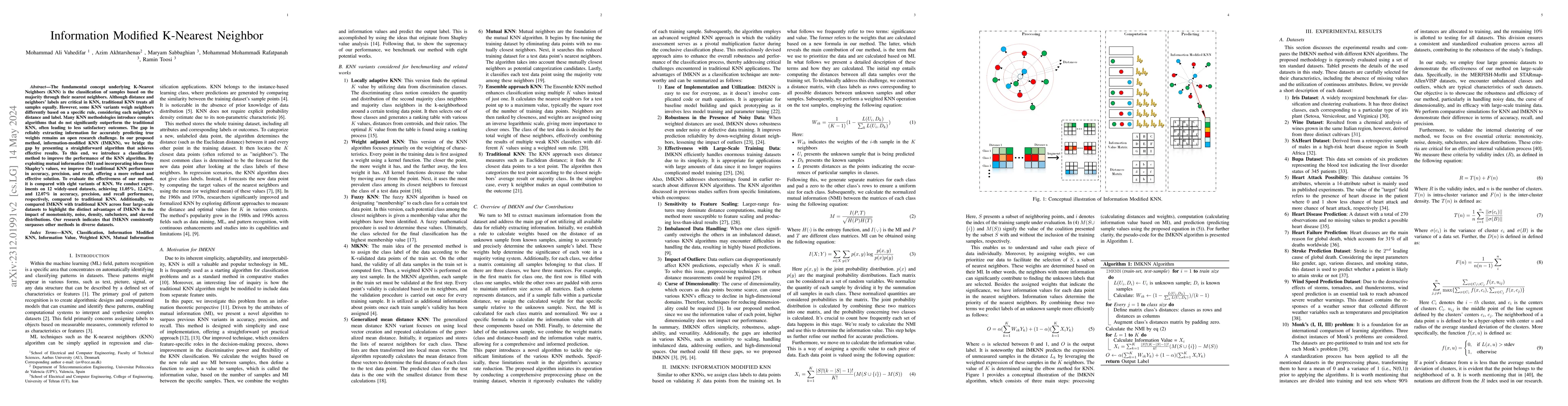 Thumbnail for Information Modified K-Nearest Neighbor