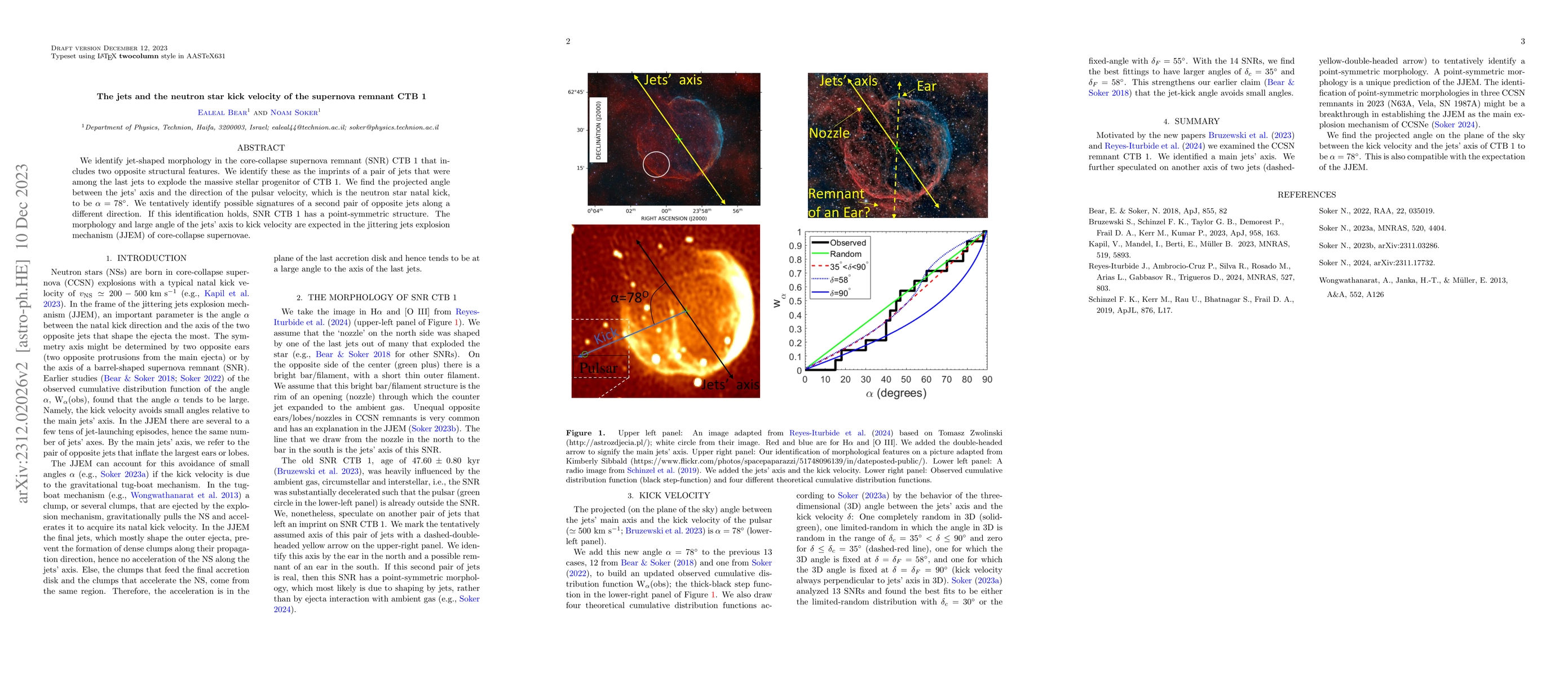 Thumbnail for The jets and the neutron star kick velocity of the supernova remnant CTB
  1