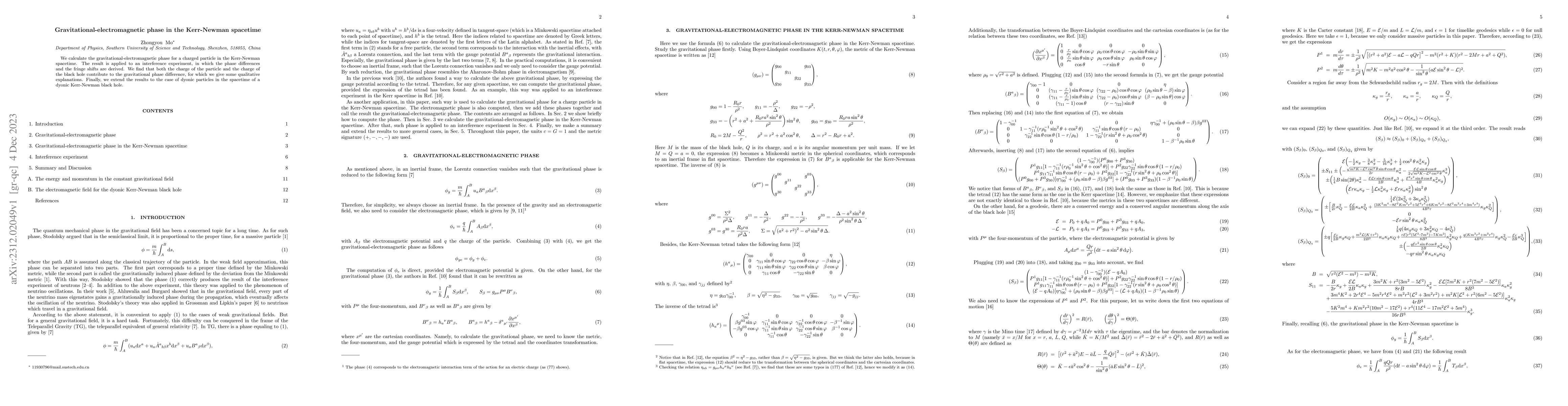 Thumbnail for Gravitational-electromagnetic phase in the Kerr-Newman spacetime