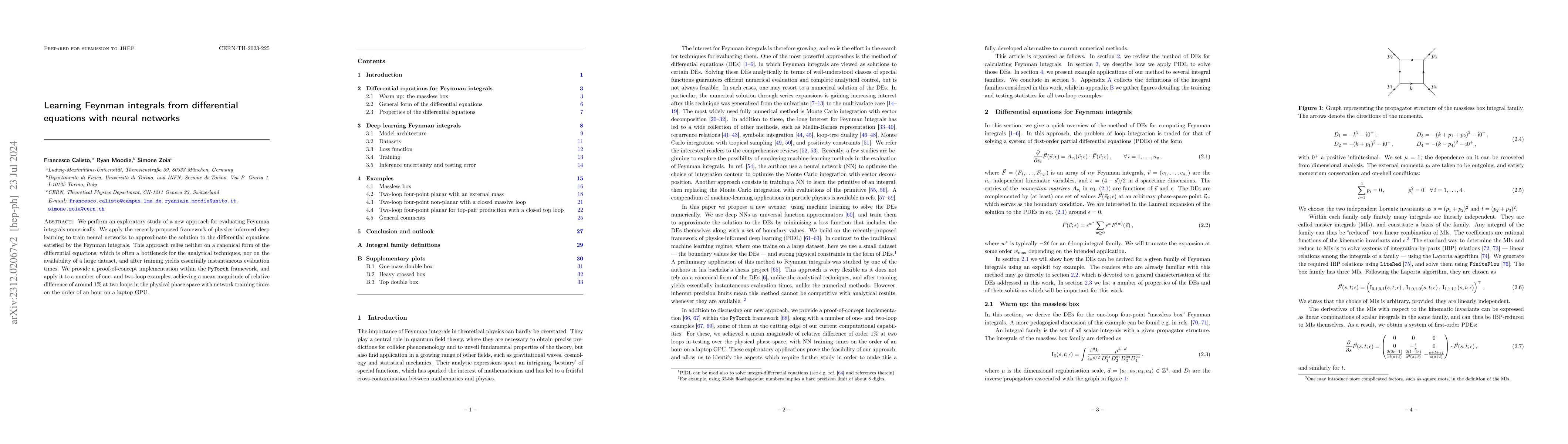 Thumbnail for Learning Feynman integrals from differential equations with neural
  networks