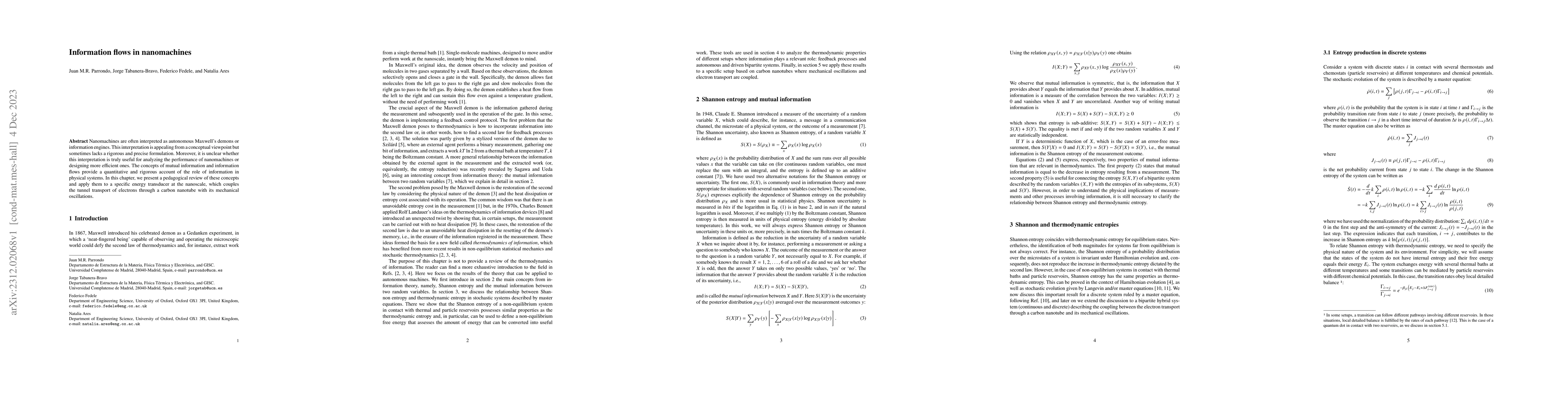 Thumbnail for Information flows in nanomachines