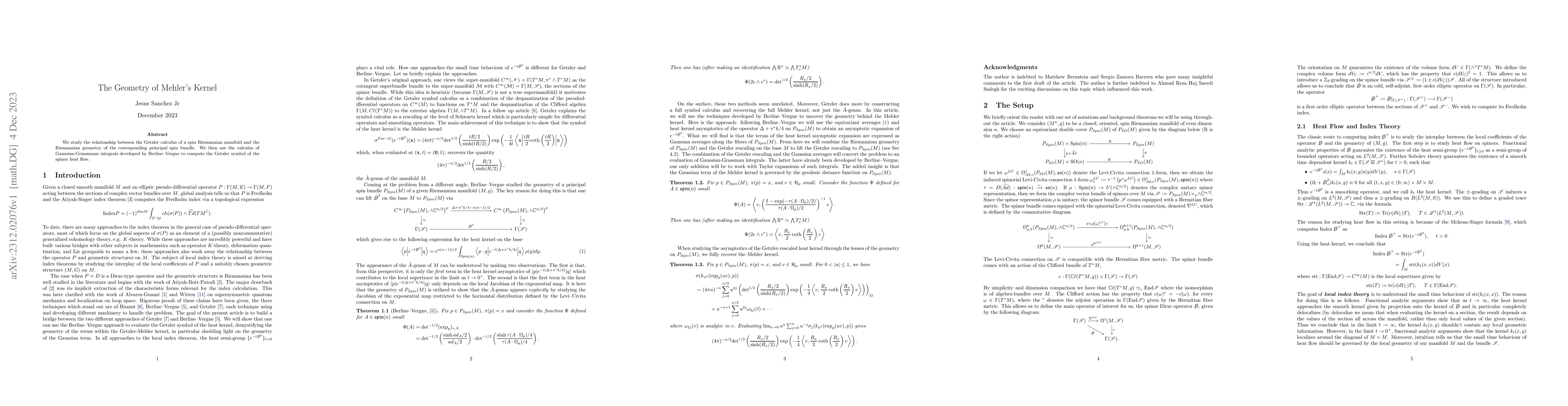 Thumbnail for The Geometry of Mehlers Kernel