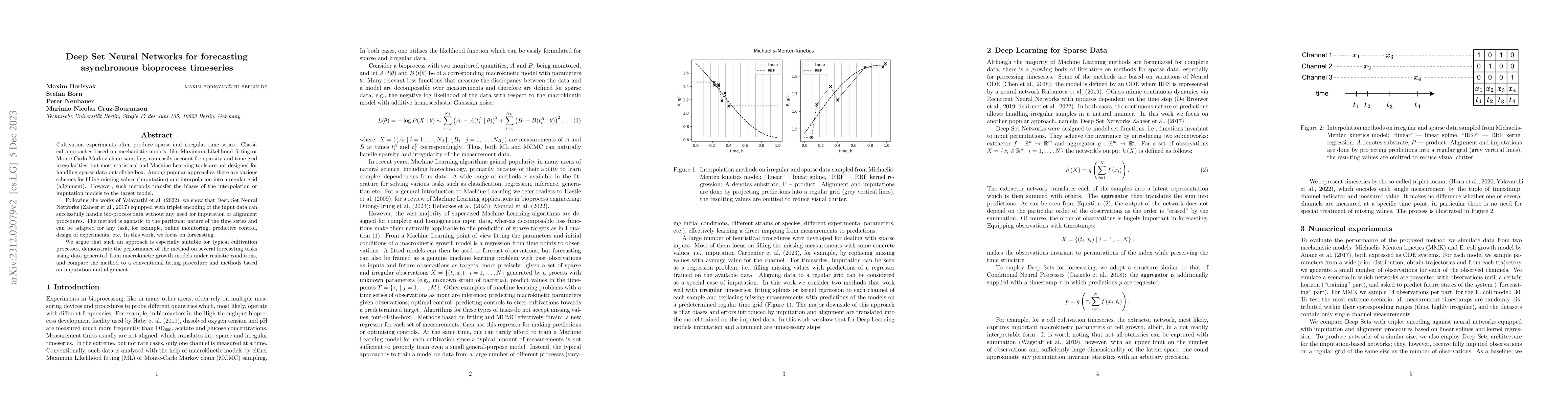 Thumbnail for Deep Set Neural Networks for forecasting asynchronous bioprocess
  timeseries