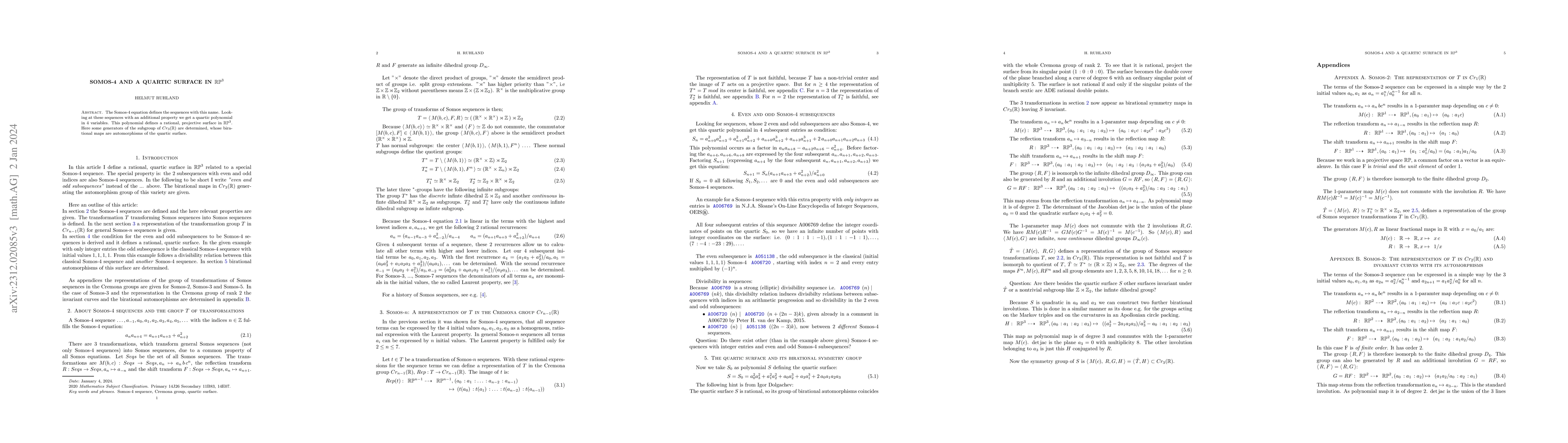 Thumbnail for Somos-4 and a quartic Surface in $\mathbb{RP}^{3}$