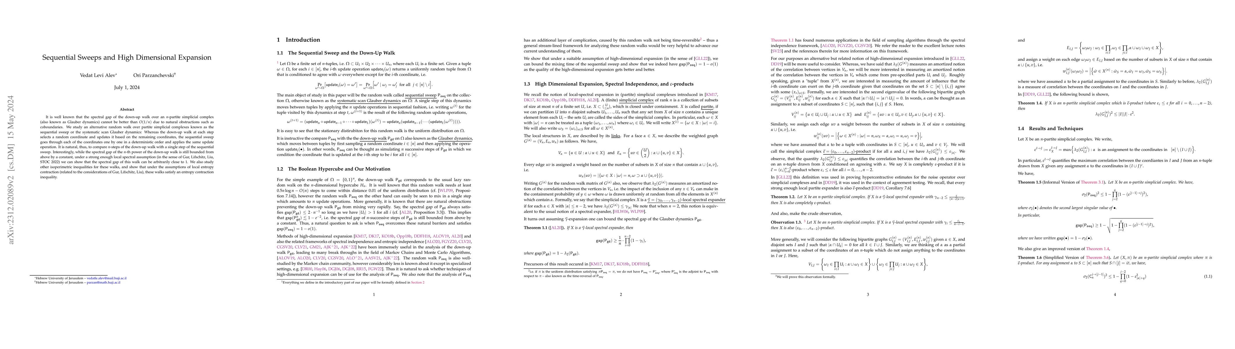 Thumbnail for Sequential Sweeps and High Dimensional Expansion