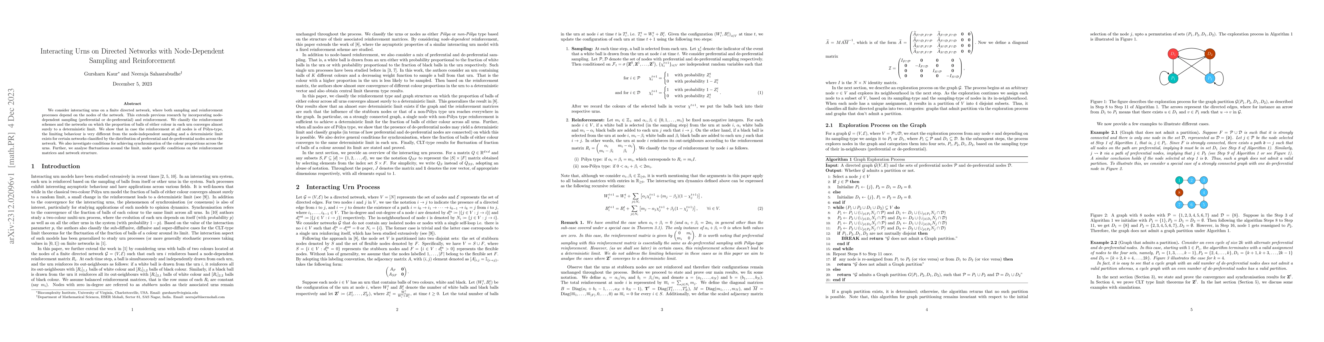 Thumbnail for Interacting Urns on Directed Networks with Node-Dependent Sampling and
  Reinforcement