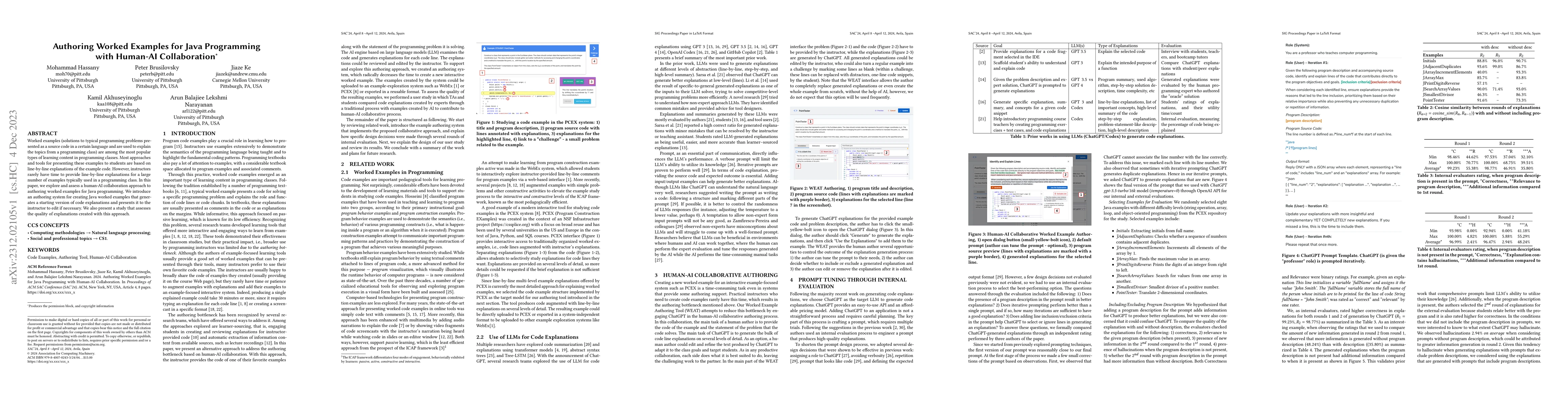 Thumbnail for Authoring Worked Examples for Java Programming with Human-AI
  Collaboration