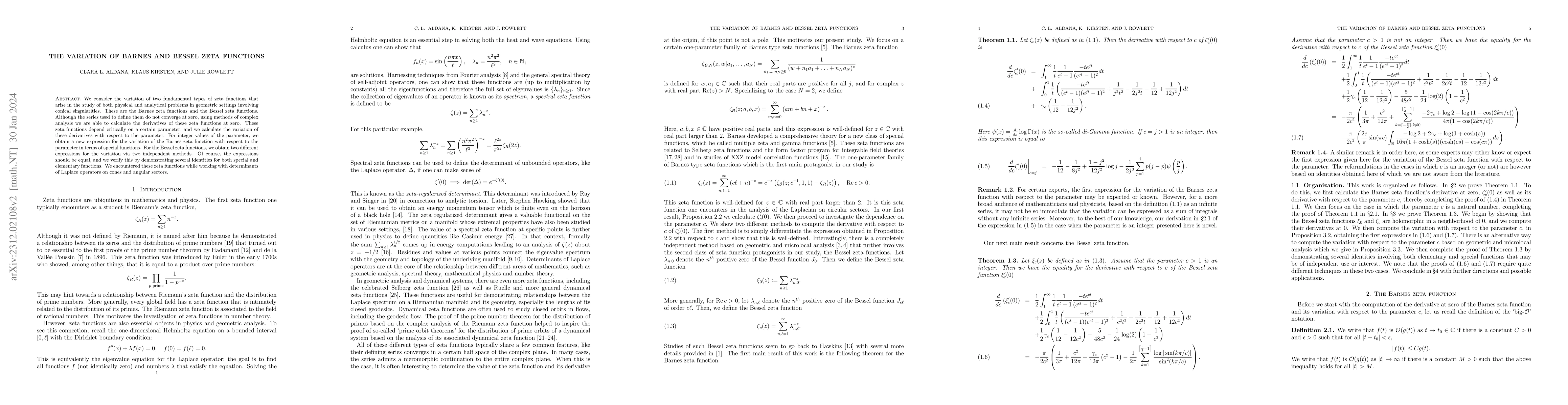 Thumbnail for The variation of Barnes and Bessel zeta functions