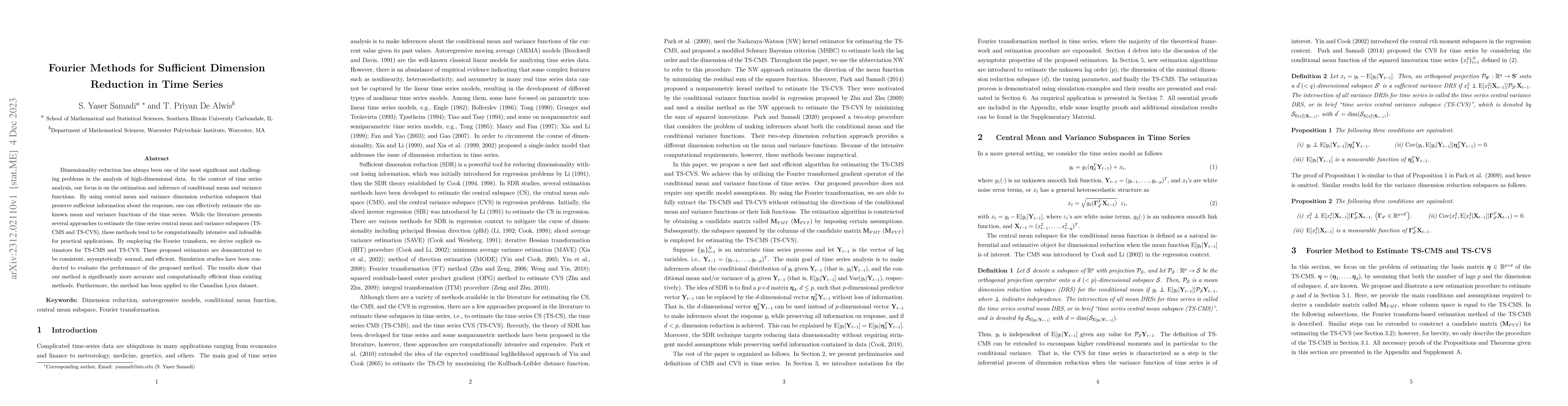 Thumbnail for Fourier Methods for Sufficient Dimension Reduction in Time Series