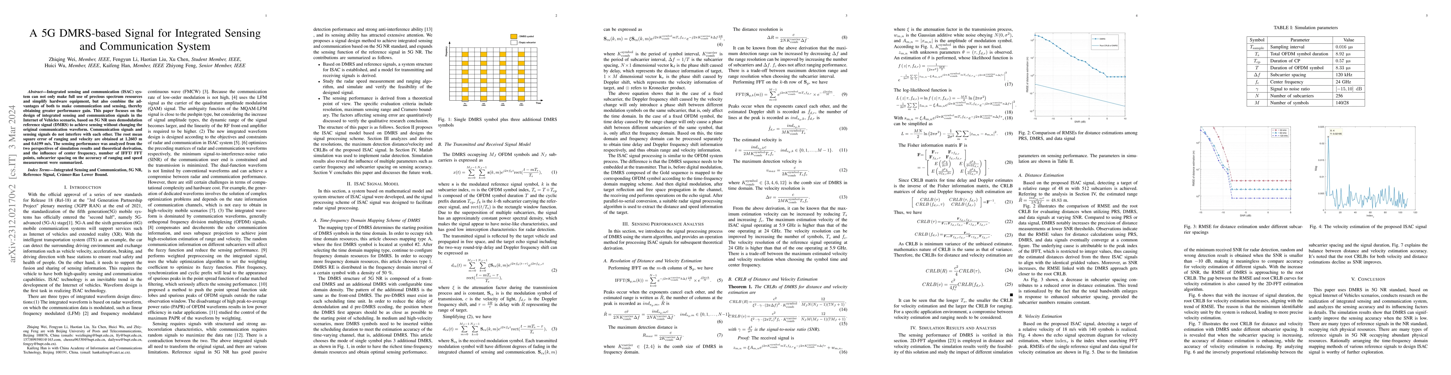 Thumbnail for A 5G DMRS-based Signal for Integrated Sensing and Communication System