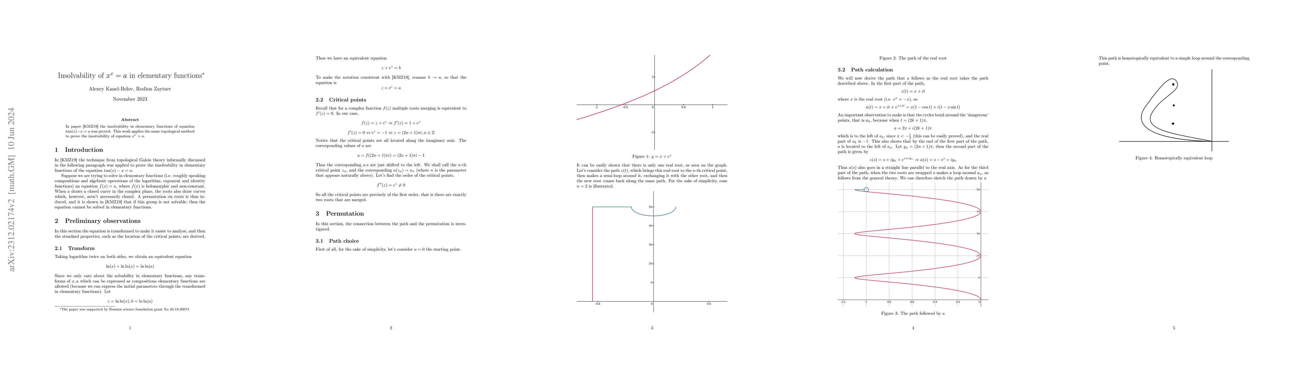 Thumbnail for Insolvability of $x^x = a$ in elementary functions