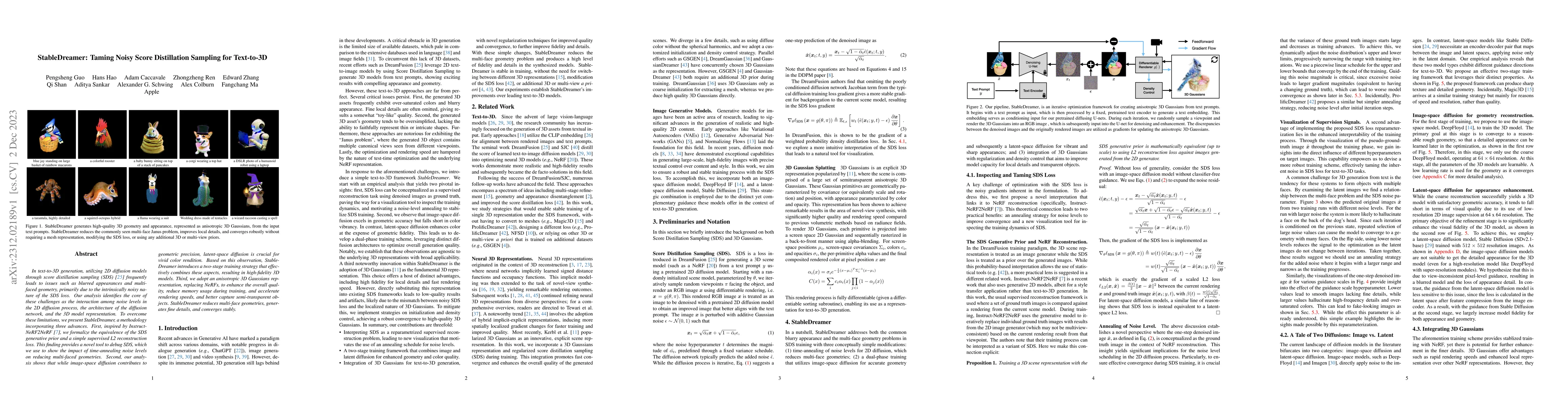 Thumbnail for StableDreamer: Taming Noisy Score Distillation Sampling for Text-to-3D