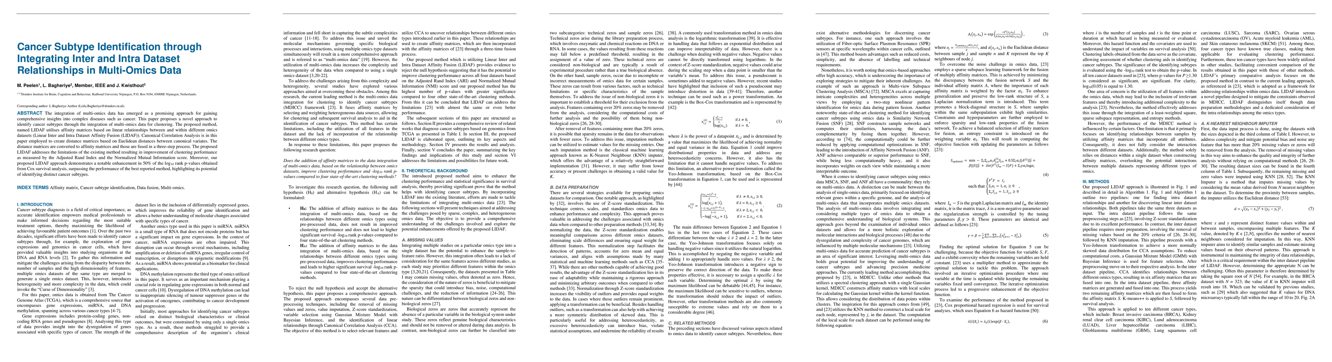 Thumbnail for Cancer Subtype Identification through Integrating Inter and Intra
  Dataset Relationships in Multi-Omics Data