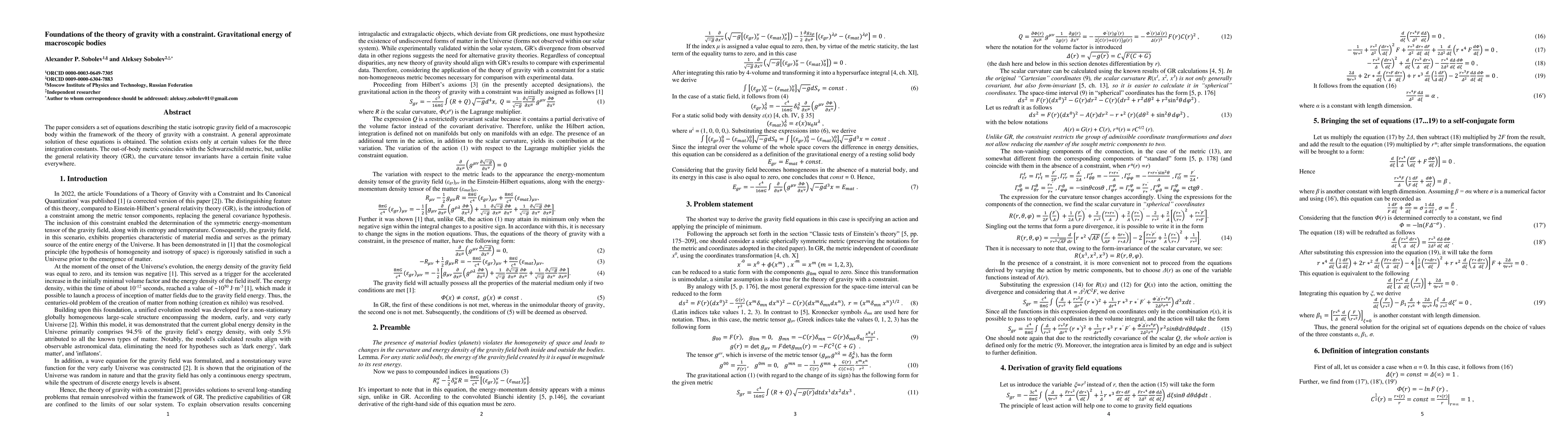 Thumbnail for Foundations of the theory of gravity with a constraint. Gravitational
  energy of macroscopic bodies