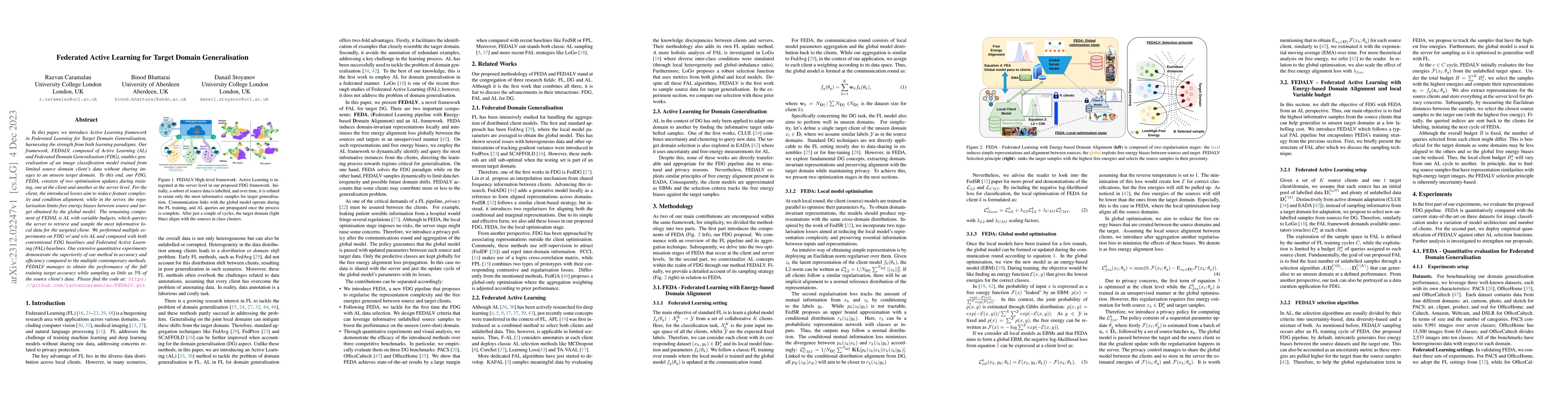 Thumbnail for Federated Active Learning for Target Domain Generalisation
