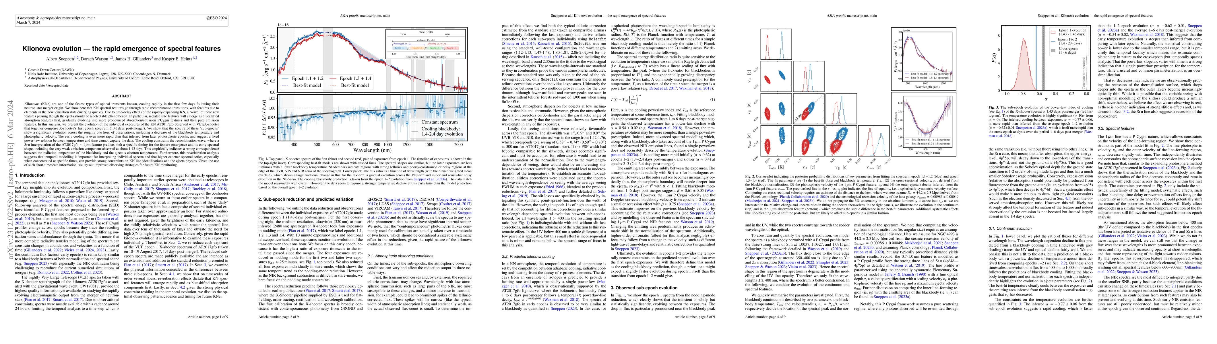 Thumbnail for Kilonova evolution -- the rapid emergence of spectral features