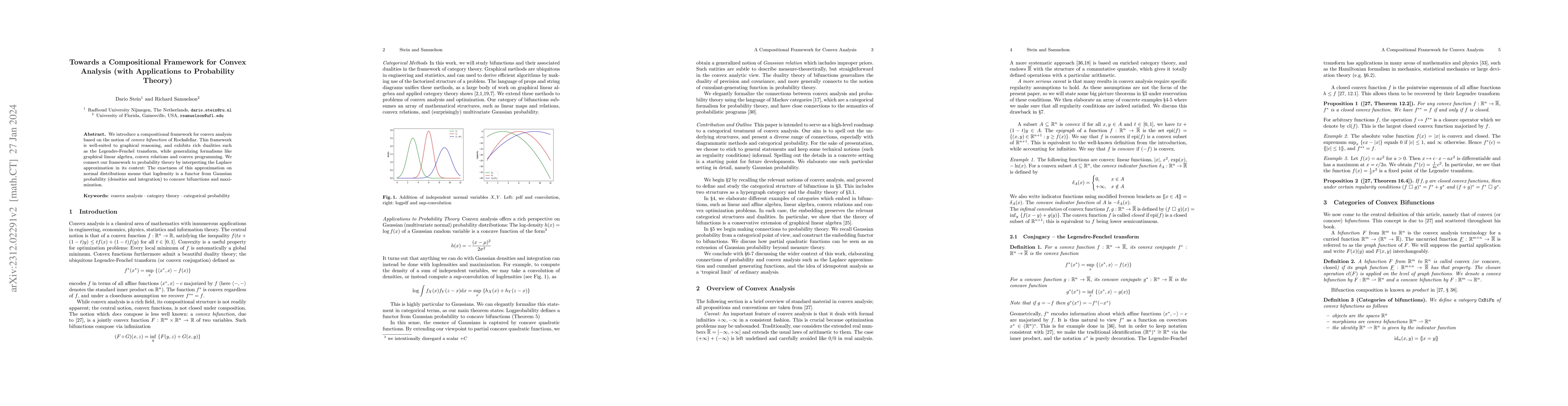 Thumbnail for Towards a Compositional Framework for Convex Analysis (with Applications
  to Probability Theory)