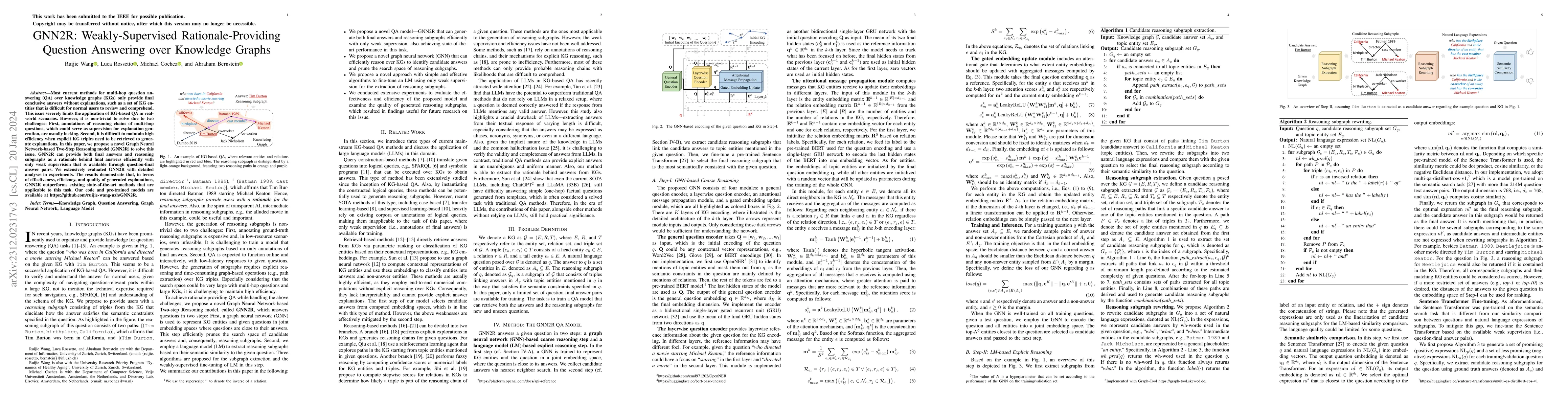 Thumbnail for GNN2R: Weakly-Supervised Rationale-Providing Question Answering over
  Knowledge Graphs