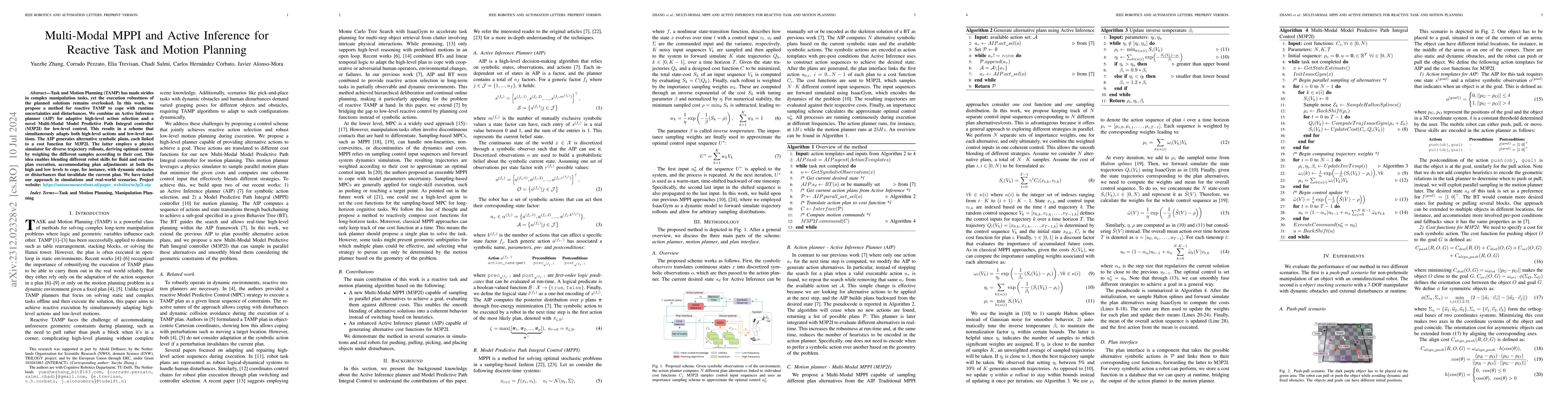 Thumbnail for Multi-Modal MPPI and Active Inference for Reactive Task and Motion
  Planning