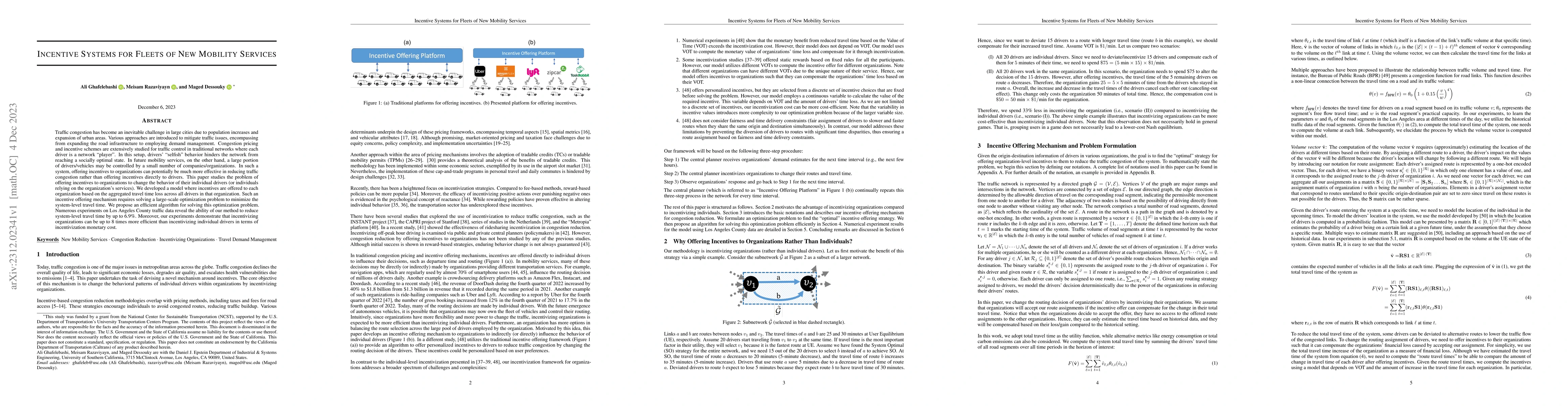Thumbnail for Incentive Systems for Fleets of New Mobility Services