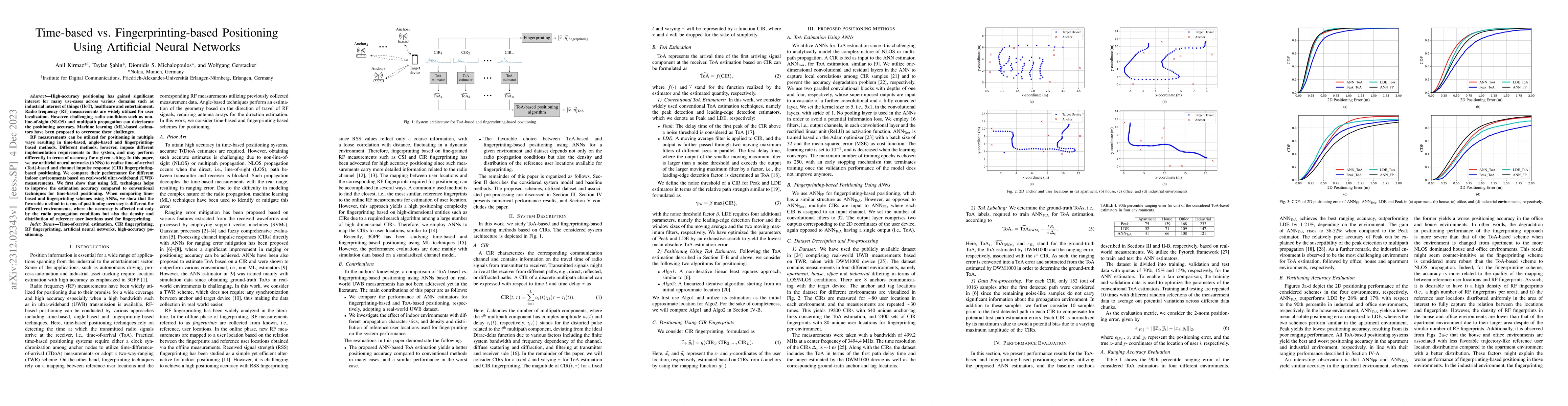 Thumbnail for Time-based vs. Fingerprinting-based Positioning Using Artificial Neural
  Networks