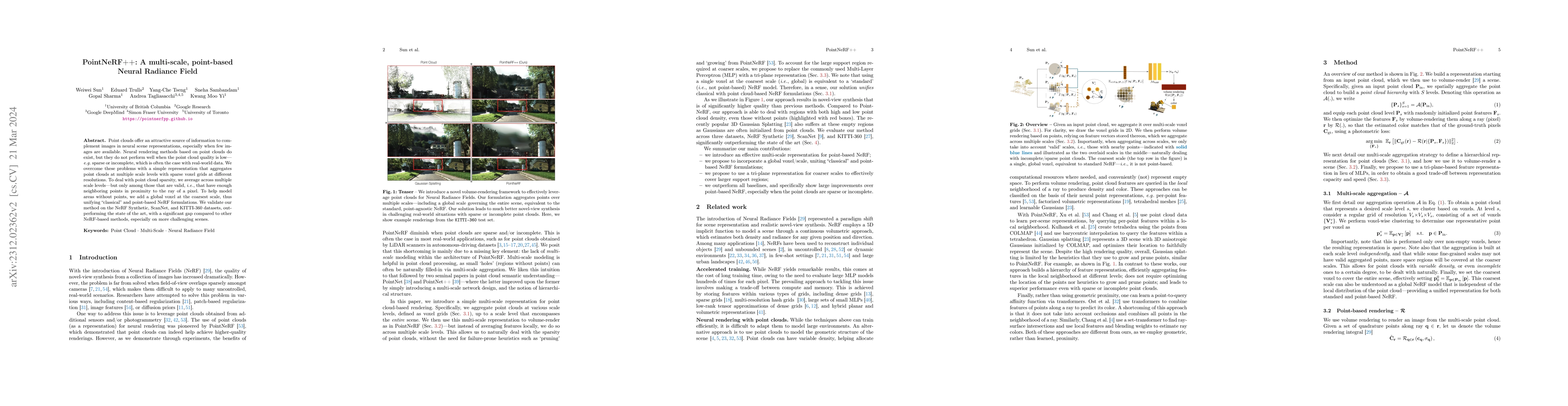 Thumbnail for PointNeRF++: A multi-scale, point-based Neural Radiance Field