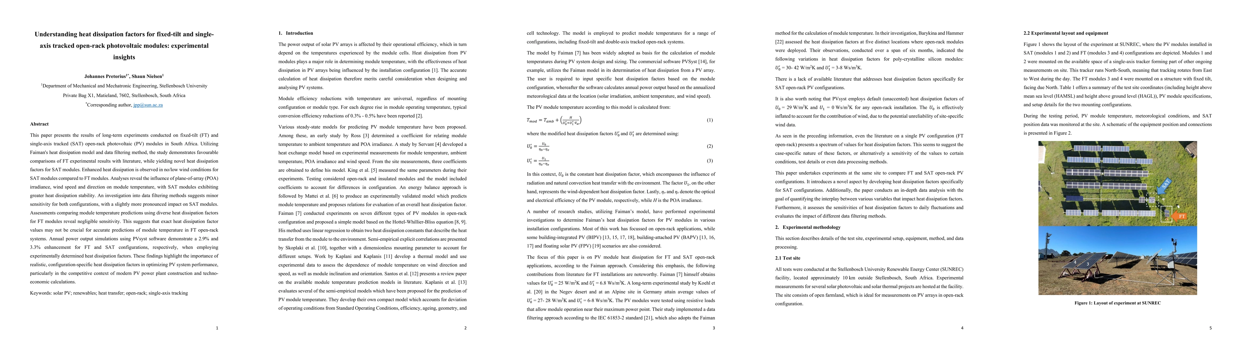 Thumbnail for Understanding heat dissipation factors for fixed-tilt and single-axis
  tracked open-rack photovoltaic modules: experimental insights