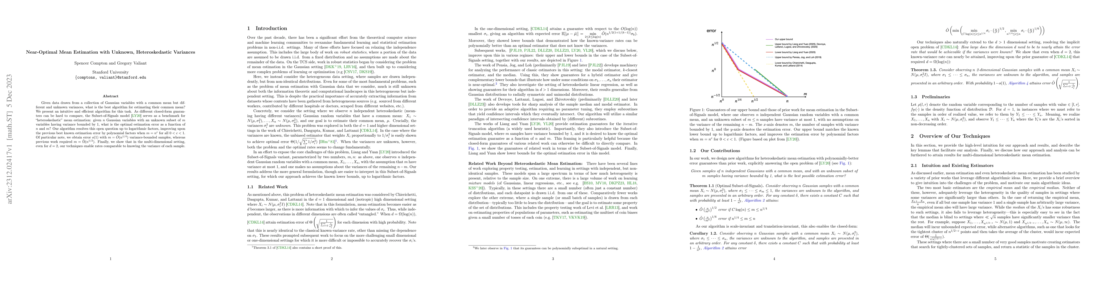 Thumbnail for Near-Optimal Mean Estimation with Unknown, Heteroskedastic Variances