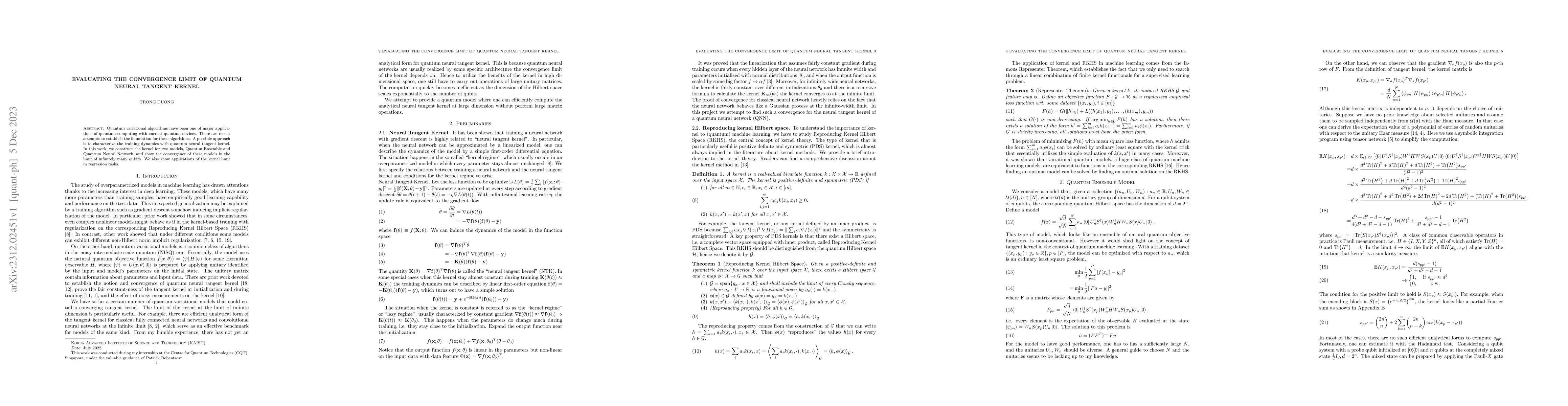 Thumbnail for Evaluating the Convergence Limit of Quantum Neural Tangent Kernel
