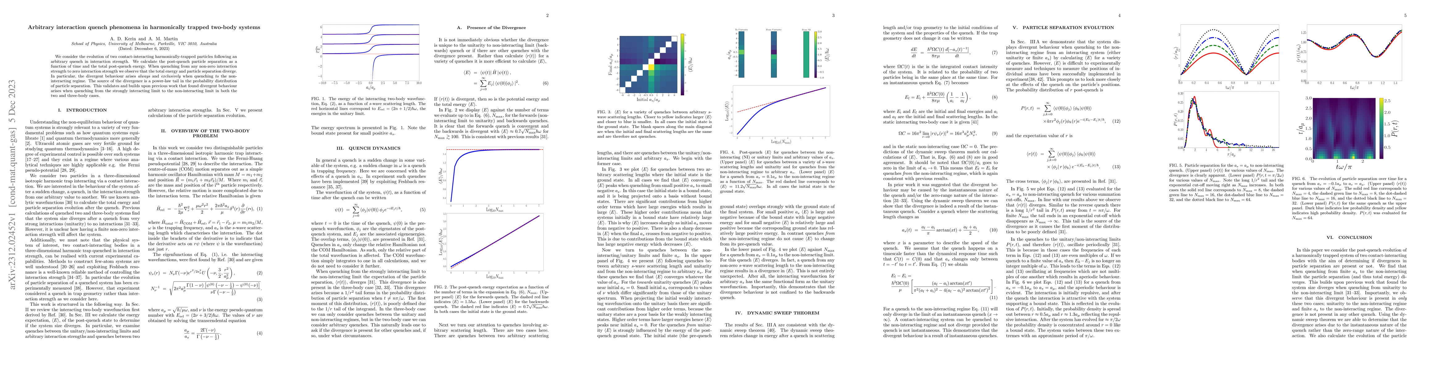 Thumbnail for Arbitrary interaction quench phenomena in harmonically trapped two-body
  systems