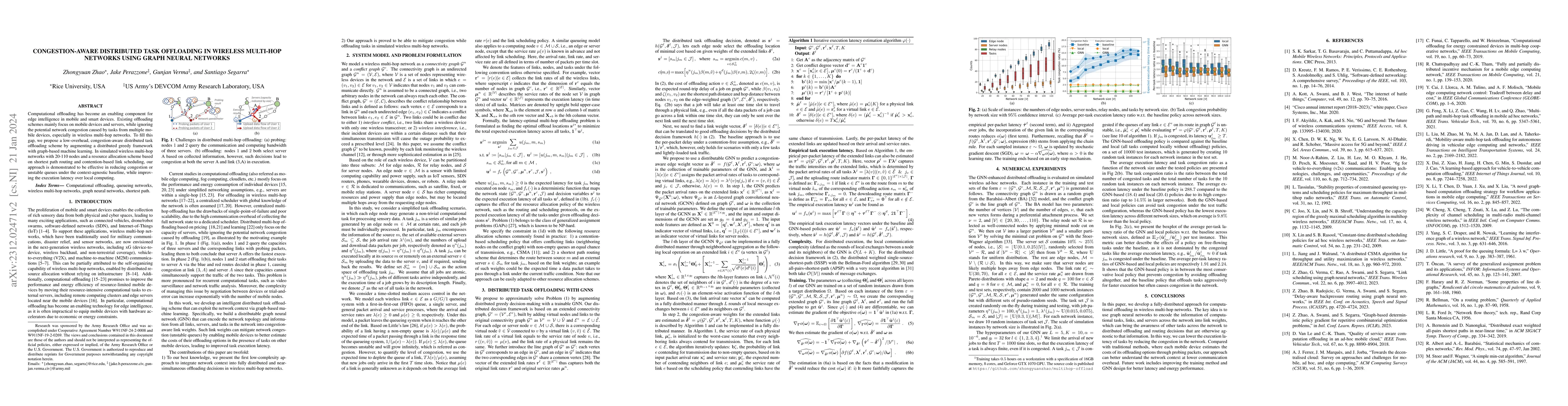 Thumbnail for Congestion-aware Distributed Task Offloading in Wireless Multi-hop
  Networks Using Graph Neural Networks
