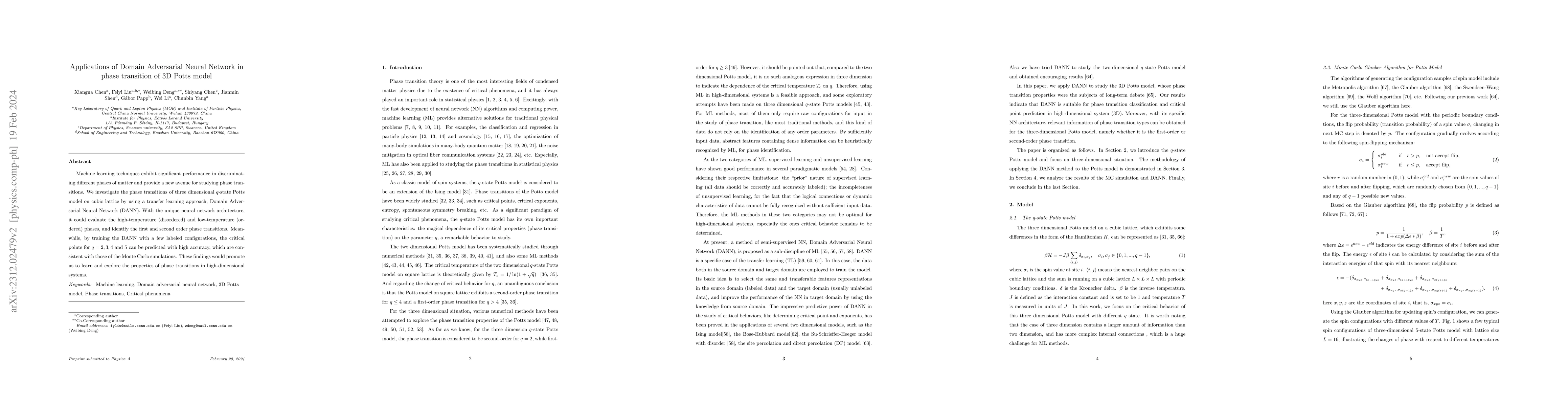 Thumbnail for Applications of Domain Adversarial Neural Network in phase transition of
  3D Potts model