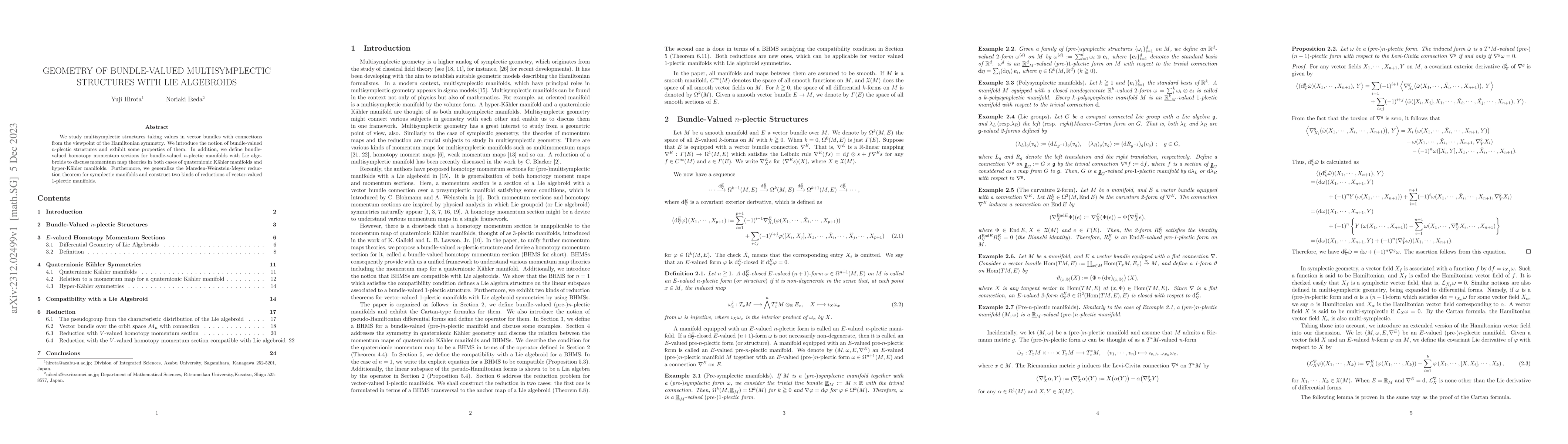 Thumbnail for Geometry of bundle-valued multisymplectic structures with Lie algebroids