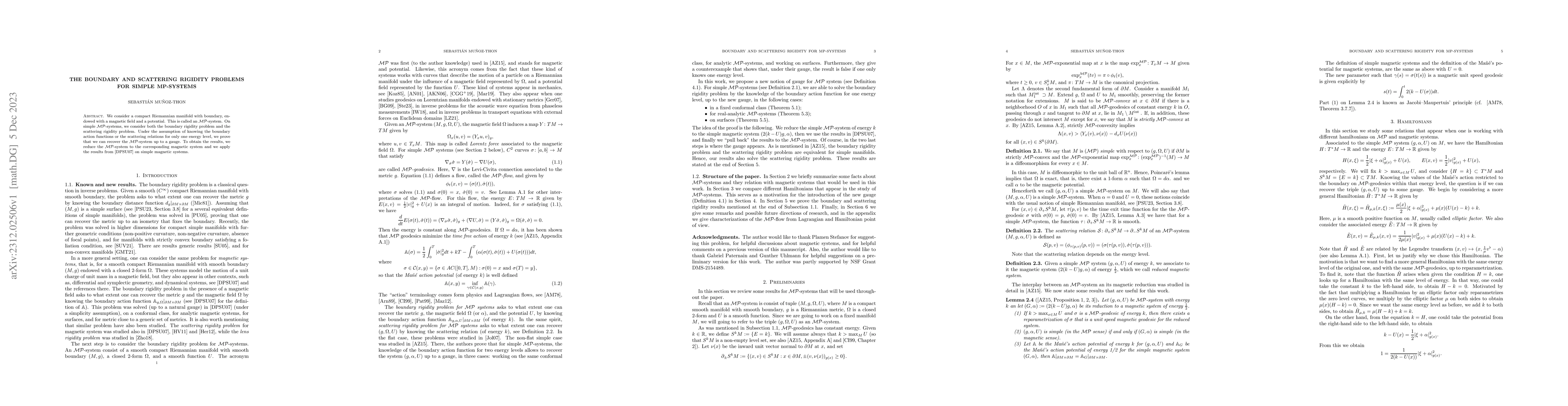 Thumbnail for The boundary and scattering rigidity problems for simple MP-systems