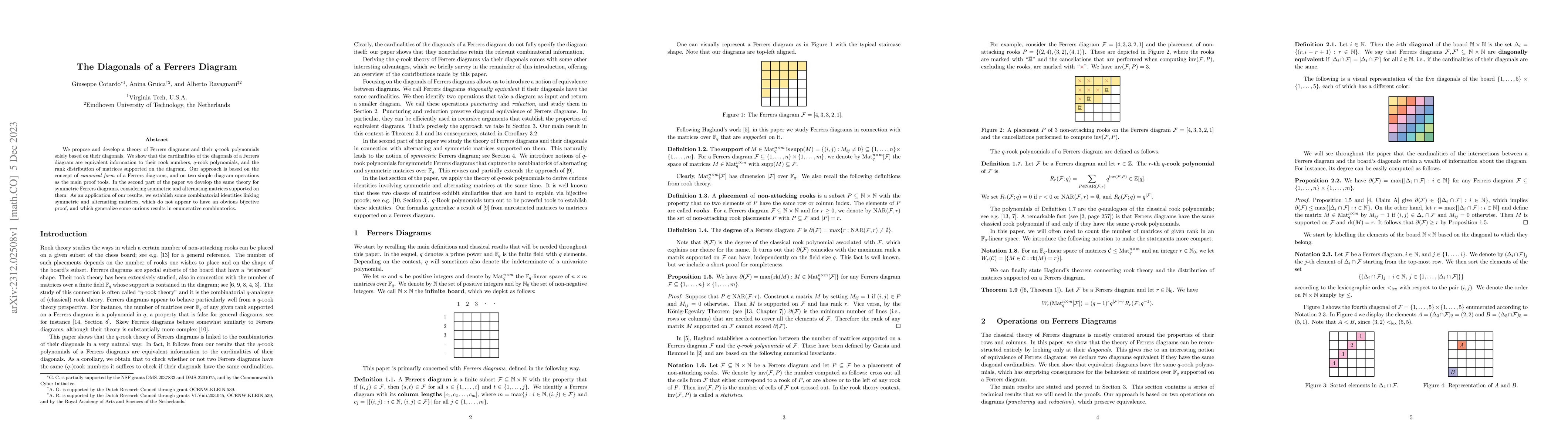 Thumbnail for The Diagonals of a Ferrers Diagram